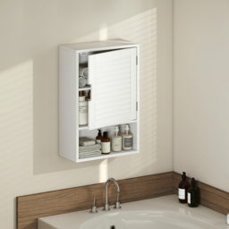 HOMCOM Bathroom Cabinet, Wall Mounted Storage Cabinet with Adjustable Shelves, 40 x 20 x 60 cm, White - thumbnail 8