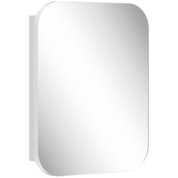 HOMCOM Bathroom Medicine Cabinet with Mirror, Bathroom Wall Cabinet with Adjustable Shelves, Soft Close Hinges, White - thumbnail 1