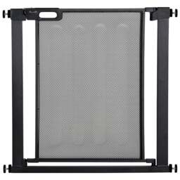 PawHut Pressure Fit Safety Gate for Doors and Stairs, Dog Gate with Auto Close, Pet Barrier for Hallways, with Double Locking Openings 75-82 cm Black - thumbnail 1