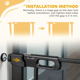 PawHut Pressure Fit Safety Gate for Doors and Stairs, Dog Gate with Auto Close, Pet Barrier for Hallways, with Double Locking Openings 75-82 cm Black - thumbnail 8