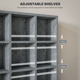 HOMCOM CD Display Shelf with Adjustable Shelves, Multi-functional Media Organizers, Suitable for Storing CDs, DVDs, Blu-rays, 89 x 130.5 cm, Cement Grey - Aosom UK - thumbnail 5