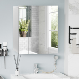 kleankin Wall Mounted Mirror Cabinet - White - thumbnail 2