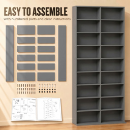 HOMCOM 640 CD Storage Tower - Grey - thumbnail 7