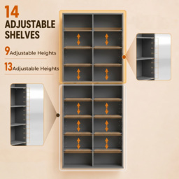 HOMCOM 640 CD Storage Tower - Grey - thumbnail 5
