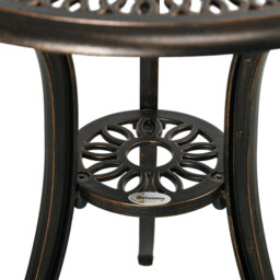 Outsunny 3 Piece Garden Bistro Set Aluminium Outdoor Furniture Set for 2 Patio Chairs and Table with Umbrella Hole Bronze Tone - thumbnail 8