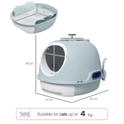 PawHut Cat Litter Box With Litter Scoop, Drawer-Type Easy To Clean, Skylight, Light And Easy To Move - Aosom UK - thumbnail 3