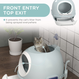 PawHut Cat Litter Box With Litter Scoop, Drawer-Type Easy To Clean, Skylight, Light And Easy To Move - Aosom UK - thumbnail 5