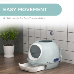PawHut Cat Litter Box With Litter Scoop, Drawer-Type Easy To Clean, Skylight, Light And Easy To Move - Aosom UK - thumbnail 6