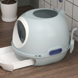 PawHut Cat Litter Box With Litter Scoop, Drawer-Type Easy To Clean, Skylight, Light And Easy To Move - Aosom UK - thumbnail 9