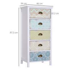 HOMCOM Storage Chest, 46Wx34Dx94H cm, Large Capacity, Sleek Design, Home Organisation, White - Aosom UK - thumbnail 3