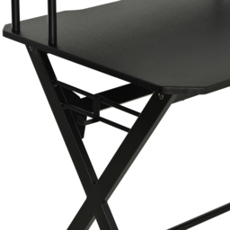 HOMCOM Gaming Computer Desk, Racing Table Workstation, Headphone Hook, Curved Front, Adjustable Feet, for Home Office Use, Black. - Aosom UK - thumbnail 9