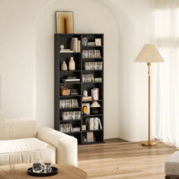 HOMCOM 640 CD Storage Tower - Black - thumbnail 8