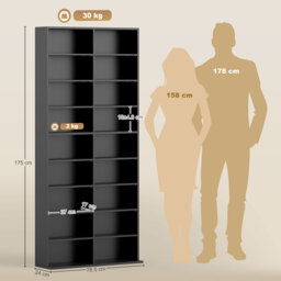 HOMCOM 640 CD Storage Tower - Black - thumbnail 3