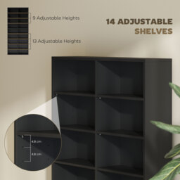HOMCOM 640 CD Storage Tower - Black - thumbnail 5