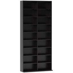 HOMCOM 640 CD Storage Tower - Black - thumbnail 1