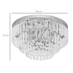 HOMCOM Crystal Ceiling Lamp K9 Crystal to Catch the Light, Compatible with E14 bulbs (max power is 40 W) - Aosom UK - thumbnail 3