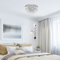 HOMCOM Crystal Ceiling Lamp K9 Crystal to Catch the Light, Compatible with E14 bulbs (max power is 40 W) - Aosom UK - thumbnail 7