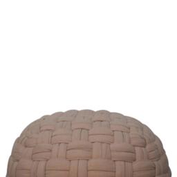 Handcrafted Tube Pouffe with Pleated Design, Breathable Cotton Fabric, Futon with Delivered Fully Assembled, 48L x 48W x 36H cm, Cream - Aosom UK - thumbnail 7