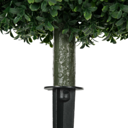HOMCOM Artificial Boxwood Trees w/ Ground Stake, Set of 2 Ball Shaped Topiary Trees for Home Office & Living Room, UV Resistant - thumbnail 8