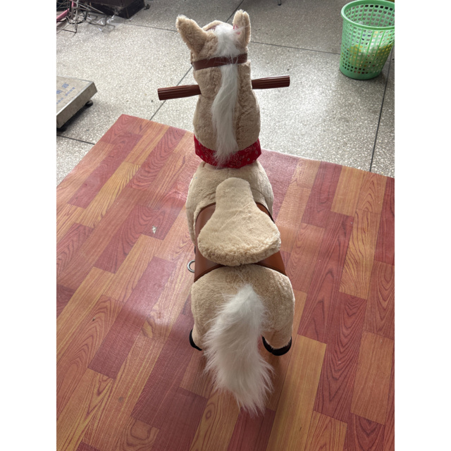AIYAPLAY Ride on Horse Pedal Ride On Walking Horse Toy Rotatable Head Neighing Sound, Light Brown - image 1