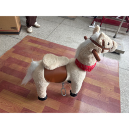 AIYAPLAY Ride on Horse Pedal Ride On Walking Horse Toy Rotatable Head Neighing Sound, Light Brown - thumbnail 5