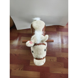 AIYAPLAY Ride on Horse Pedal Ride On Walking Horse Toy Rotatable Head Neighing Sound, Light Brown - thumbnail 2