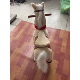 AIYAPLAY Ride on Horse Pedal Ride On Walking Horse Toy Rotatable Head Neighing Sound, Light Brown