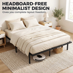 HOMCOM 5ft King Bed Frame with Underbed Storage, Metal Platform Bed Frame with Steel Slat Support, No Box Spring Needed - thumbnail 6
