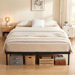 HOMCOM 5ft King Bed Frame with Underbed Storage, Metal Platform Bed Frame with Steel Slat Support, No Box Spring Needed - thumbnail 8