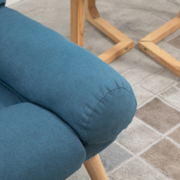 HOMCOM Occasional Recliner with Ottoman, 3-Position Adjustable Linen Fabric Reclining Lounger with Footstool, Cat Scratch Anti, Blue - Aosom UK - thumbnail 8
