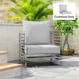 Outsunny Outdoor Seat and Back Cushion Set, 63L x 55W x 15Dcm Patio Deep Seating Chair Fade Resistant Replacement Cushion, Black - thumbnail 9