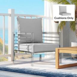 Outsunny Outdoor Seat and Back Cushion Set, 63L x 55W x 15Dcm Patio Deep Seating Chair Fade Resistant Replacement Cushion, Black - thumbnail 2