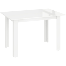 HOMCOM Extendable Dining Table, 120-160 x 70cm Rectangular Kitchen Table for Small Spaces, Seats 4-6 People, High Gloss White - thumbnail 1