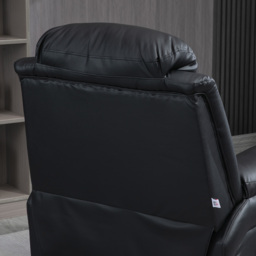 HOMCOM Power Lift Chair Recliner for Elderly, Electric Recliner Chair, Overstuffed Faux Leather Riser and Reclining Armchair with Remote Control, Side Pockets, for Living Room, Black - thumbnail 9