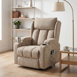 HOMCOM Power Lift Recliner Chair with Vibration Massage and Heat, Chenille Riser and Recliner Armchair for Elderly, Brown - thumbnail 9
