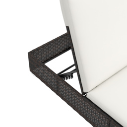 Outsunny Set of Two Rattan Sun Loungers, with Reclining Backs - Brown/Cream - Aosom UK - thumbnail 9