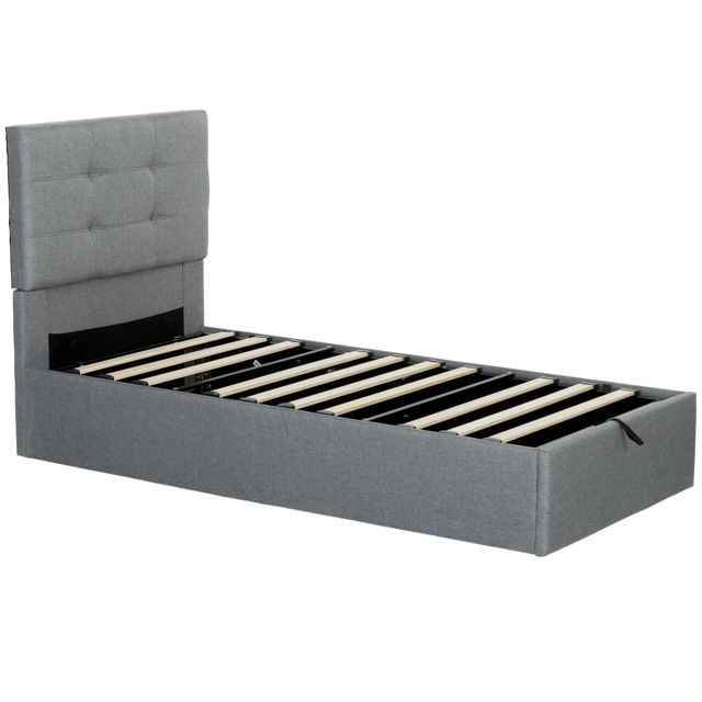 HOMCOM 3ft Single Ottoman Bed with Gas Lift Storage - Grey - image 1