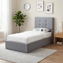 HOMCOM 3ft Single Ottoman Bed with Gas Lift Storage - Grey - thumbnail 8