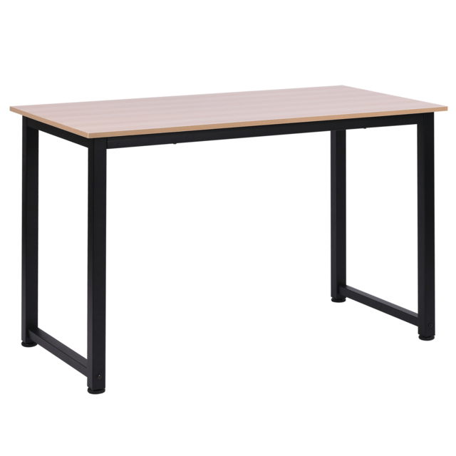 HOMCOM Computer Desk, PC Writing Table, Home Office Workstation, Adjustable Feet, Metal Frame, Oak Black - Aosom UK - image 1