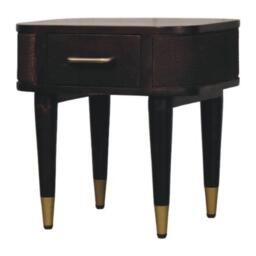 Solid Mango Wood Belmont Bedside Cabinet with Spacious Drawer and Hand-Finished Details, Table for Bedroom, 35L x 45W x 46H cm, Brown - Aosom UK - thumbnail 6