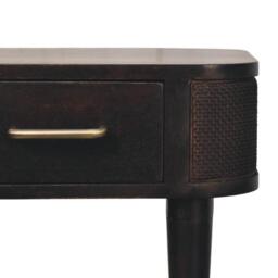 Solid Mango Wood Belmont Bedside Cabinet with Spacious Drawer and Hand-Finished Details, Table for Bedroom, 35L x 45W x 46H cm, Brown - Aosom UK - thumbnail 4