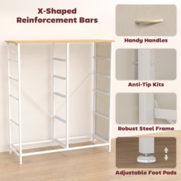 HOMCOM Chest of Drawers, Dresser with 10 Fabric Drawers, Tall Storage Unit with 4 Pockets and 2 Hooks Steel Frame, Beige - thumbnail 7