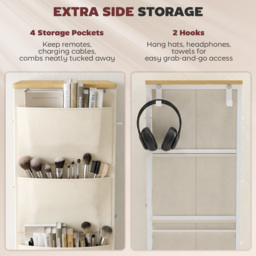 HOMCOM Chest of Drawers, Dresser with 10 Fabric Drawers, Tall Storage Unit with 4 Pockets and 2 Hooks Steel Frame, Beige - thumbnail 5