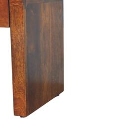 Solid Wood Mini Darcy Nightstand with Curved Edges, Spacious Drawer, Hand-finished Cabinet for Living Room, 30L x 30W x 40H cm, Dark Brown - Aosom UK - thumbnail 5
