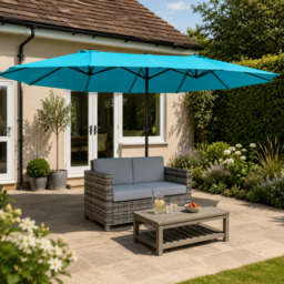 Outsunny 2 Seater Garden Furniture, Rattan Sofa with Soft Padded Cushion and Armrests, Wicker Garden Loveseat for Patio, Mixed Grey - thumbnail 2