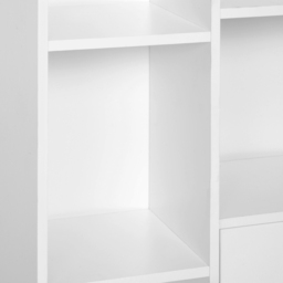 HOMCOM Open Bookcase Storage Cabinet Shelves Unit Free Standing w/ Two Doors Wooden Display White - thumbnail 8