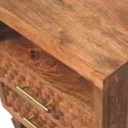 2-Drawers Bedside Cabinet, Wood Nightstand with Open Shelf, Eco-Conscious Build, 35L x 45W x 60H cm, Brown - Aosom UK - thumbnail 5