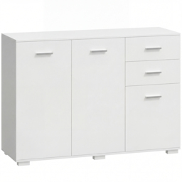 HOMCOM Sideboard, Modern Storage Cabinet with 2 Drawers, 3 Doors and Adjustable Shelves, White - thumbnail 1