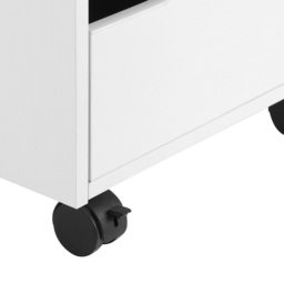 HOMCOM 3 Drawer Mobile File Cabinet, Vertical Filing Cabinet with Wheels for Home Office, White - thumbnail 8