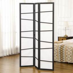 HOMCOM 3 Panel Room Divider, Wooden Folding Privacy Screen, Freestanding Wall Partition Separator for Bedroom, White - Aosom UK - thumbnail 7